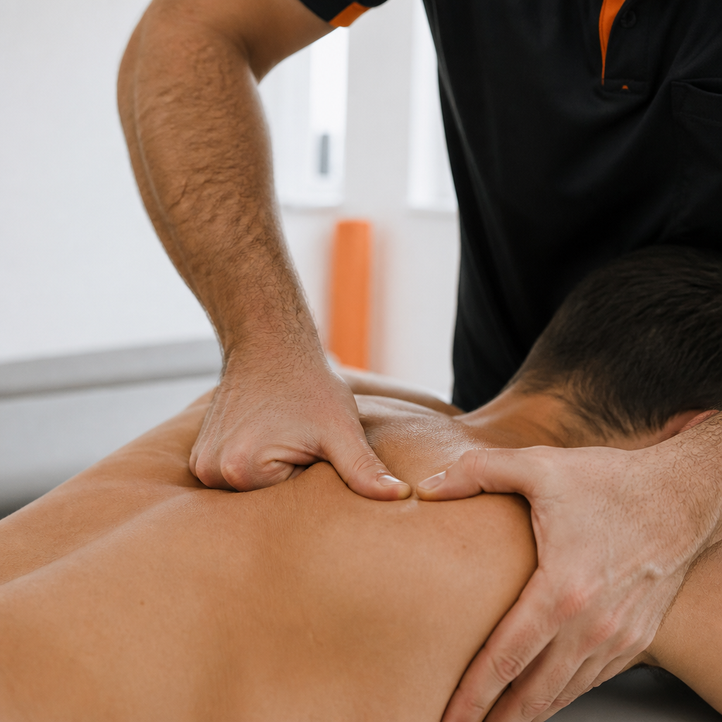 Therapist performing targeted therapeutic massage