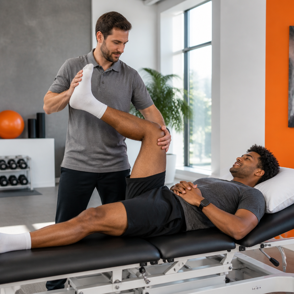PNF and active-stretch technique in progress